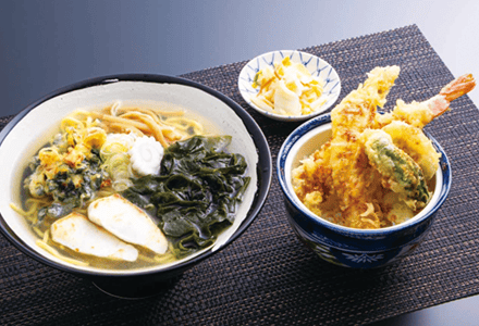 穴子海老天丼 鯛だしラーメン